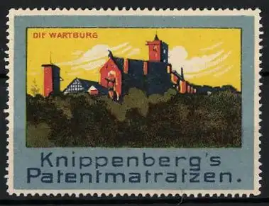 Reklamemarke Eisenach, die Wartburg, Knippenberg's Patentmatratzen