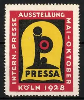 Reklamemarke Köln, Intern. Presse-Ausstellung Pressa 1928, Messelogo