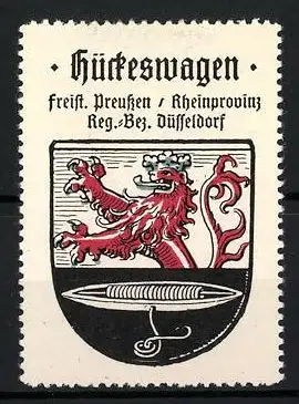 Reklamemarke Hückeswagen, Freistaat Preussen, Rheinprovinz, Reg.-Bez. Düsseldorf, Wappen