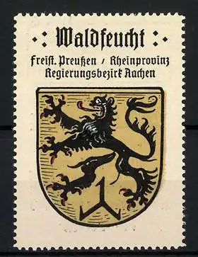 Reklamemarke Waldfeucht, Freistaat Preussen, Rheinprovinz, Regierungsbezirk Aachen, Wappen