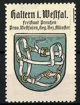 Reklamemarke Haltern i. Westf., Freistaat Preussen, Prov. Westfalen, Reg.-Bez. Münster, Wappen