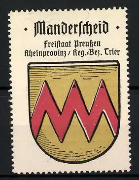 Reklamemarke Manderscheid, Freistaat Preussen, Rheinprovinz, Reg.-Bez. Trier, Wappen