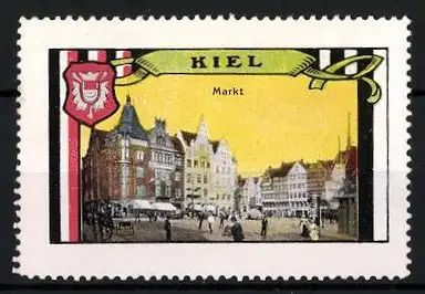 Reklamemarke Kiel, Markt & Wappen