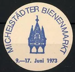 Reklamemarke Michelstadt, Bienenmarkt 1973, Gebäude