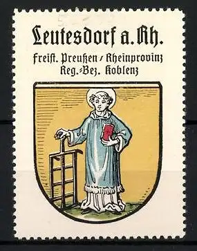 Reklamemarke Leutesdorf a. Rh., Freistaat Preussen, Rheinprovinz, Reg.-Bez. Koblenz, Wappen