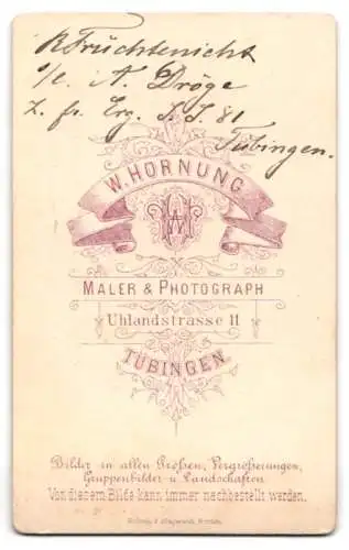 Fotografie W. Hornung, Tübingen, Uhlandstr. 11, Junger Einjährig Freiwilliger Soldat in Uniform