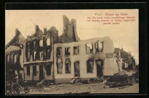 AK Visé, Häuser am Markt, 1914 zerstört