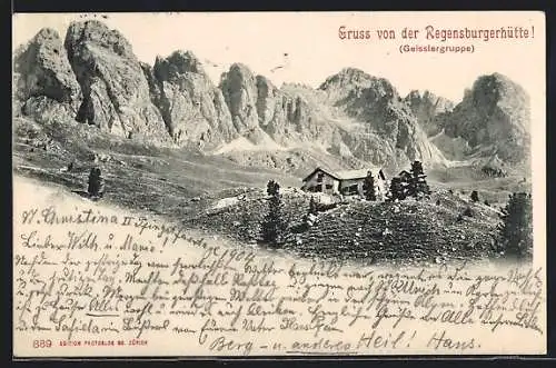 AK Regensburgerhütte, Blick auf die Geisslergruppe