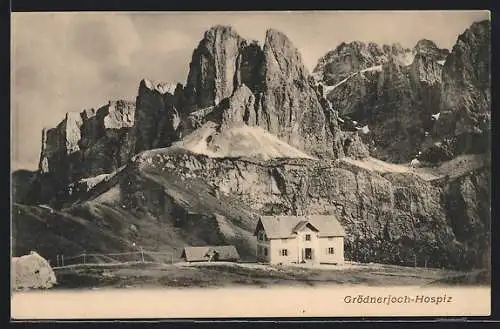 AK Grödnerjoch-Hospiz, Berghütte in den Dolomiten