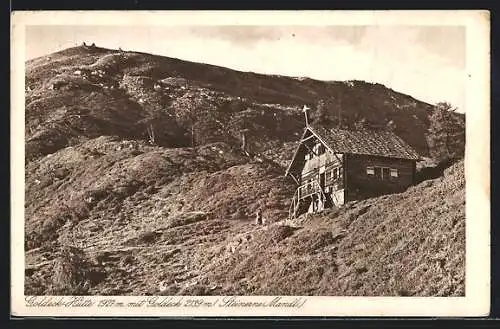 AK Goldeck-Hütte, Ansicht mit Goldeck und Steinernem Mandl
