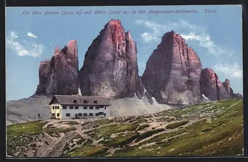 AK Berghütte Drei Zinnen, Panorama in Ampezzaner-Dolomiten