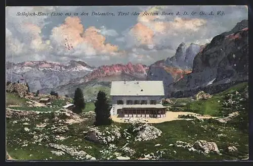 AK Sellajoch-Haus, Berghütte in den Dolomiten