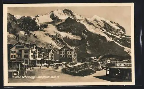 AK Kleine Scheidegg, Ortspartie mit Jungfrau