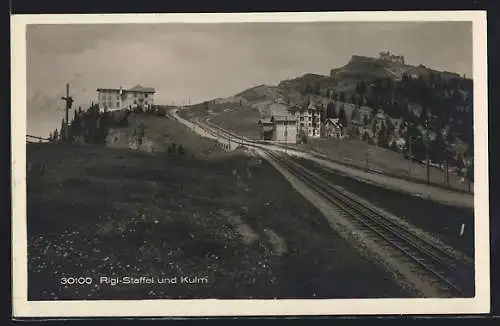 AK Rigi-Kulm, Rigi-Staffel und Kulm, mit Bahnschienen