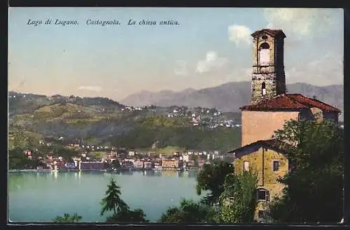 AK Castagnola, La chiesa antica, Ortsansicht