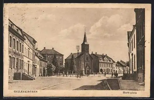 AK Geilenkirchen, Marktplatz mit Kirche