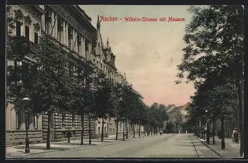 AK Aachen, Wilhelm-Strasse mit Museum