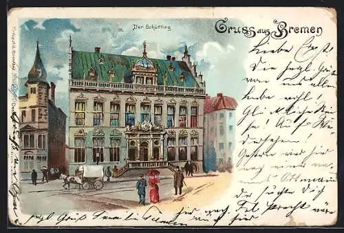 Lithographie Bremen, Der Schütting