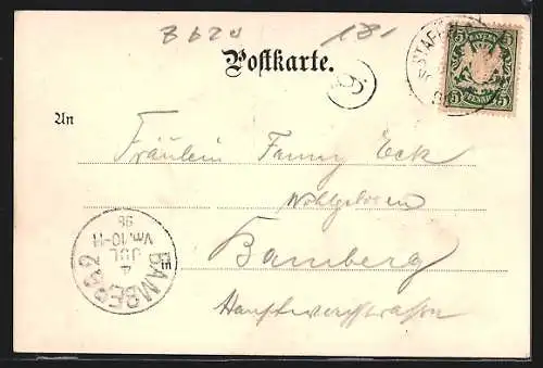 Lithographie Maintal, Staffelberg, Rathaus, Staffelstein