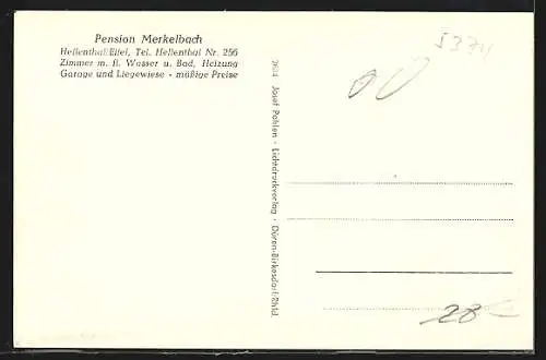 AK Hellenthal /Eifel, Pension Merkelbach, Gesamtansicht