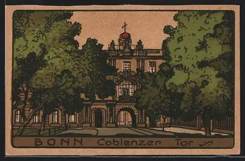 Steindruck-AK Bonn, Coblenzer Tor