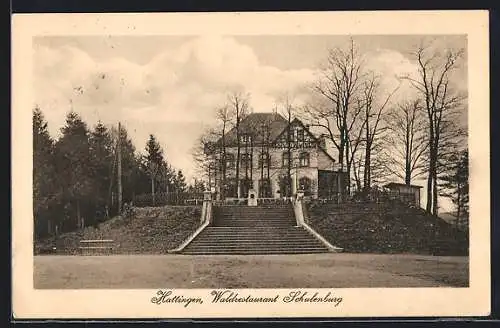 AK Hattingen / Ruhr, Hotel-Pension Waldrestaurant Schulenburg, Frontansicht