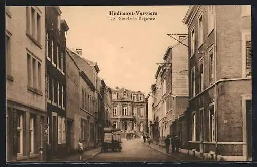 AK Hodimont-Verviers, La Rue de la Régence, Strassenpartie