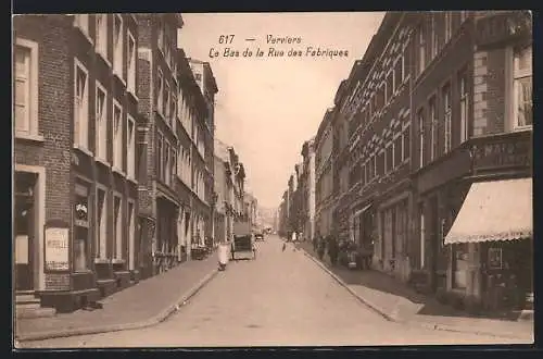 AK Verviers, Le Bas de la Rue des Fabriques, Strassenpartie