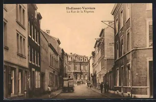AK Hodimont-Verviers, La Rue de la Régence, Strassenpartie