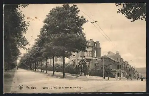 AK Verviers, Coins de l`Avenue Peltzer et rue Rogier
