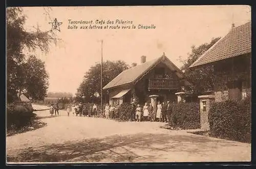 AK Tancrémont, Café des Pélerins boite aux lettres et route vers la Chapelle
