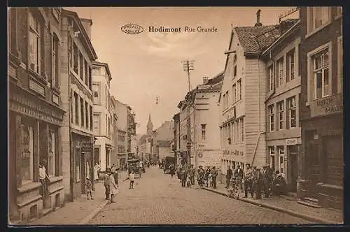 AK Hodimont, Rue Grande, Strassenpartie im Zentrum