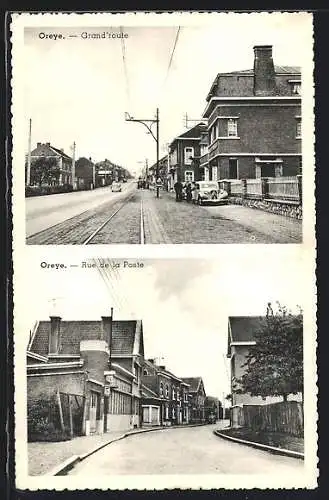 AK Oreye, Grand`route, Rue de la Poste