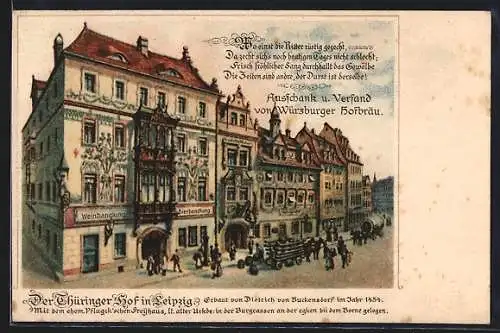 Künstler-AK Leipzig, Gasthaus Thüringer Hof