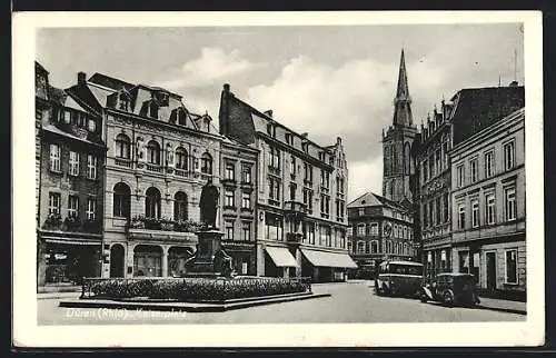 AK Düren / Rhld., Strasse und Denkmal dem Kaiserplatz