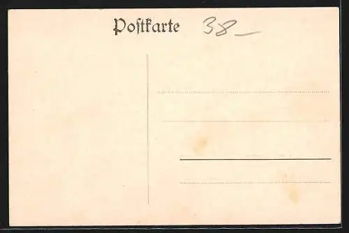 AK Grosspostwitz, Strassenpartie mit Bäumen