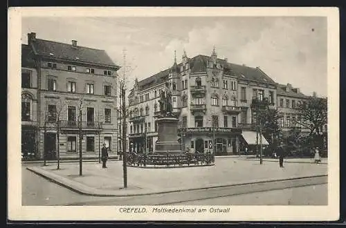 AK Crefeld, Moltkedenkmal am Ostwall