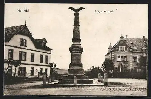 AK Hünfeld, Kriegerdenkmal und Häuser