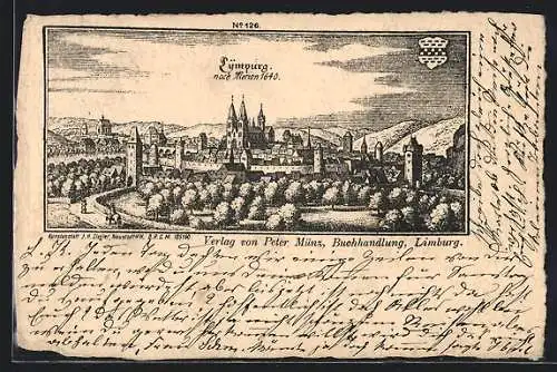 Künstler-AK Limburg / Lahn, Lümpurg nach Merian 1640