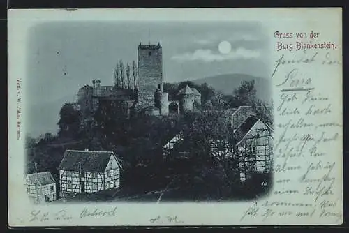 AK Blankenstein / Ruhr, Nachtblick auf die Burg