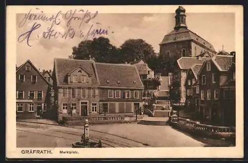 AK Gräfrath, Gasthof zur Post, Marktplatz