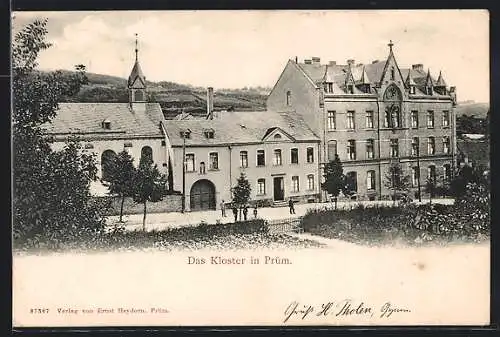 AK Prüm, Kloster mit Strassenpartie