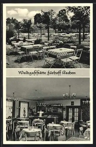 AK Aachen, Waldgasthaus Fürhoff, Innenansicht