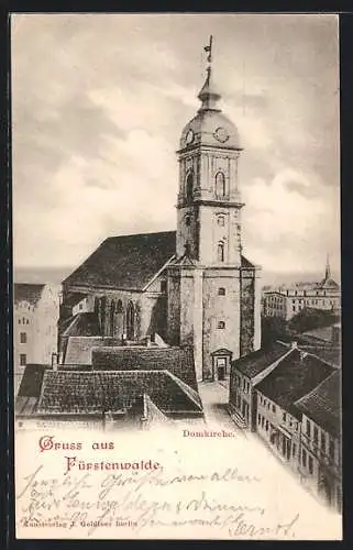 AK Fürstenwalde / Spree, Domkirche aus der Vogelschau