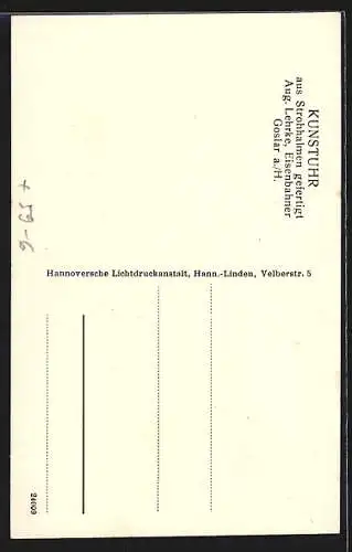 AK Goslar a. H., Kunstuhr aus Strohhalmen gefertigt von A. Lehrke