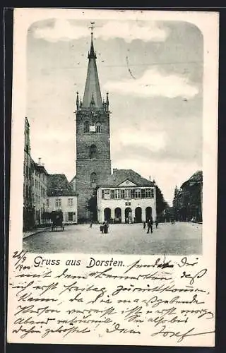 AK Dorsten, Marktplatz mit Kirche