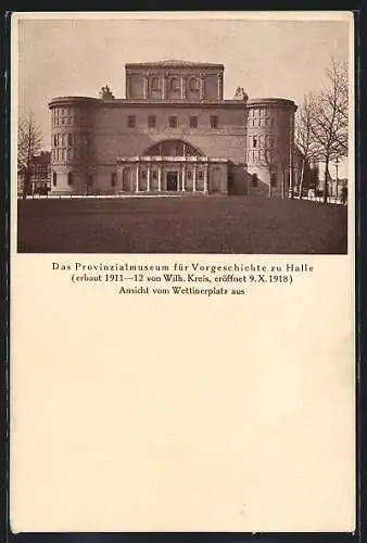 AK Halle / Saale, Provinzialmuseum vom Wettinerplatz aus