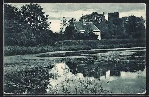 AK Krefeld-Linn, Landesburg, Ruine und Zehntescheune