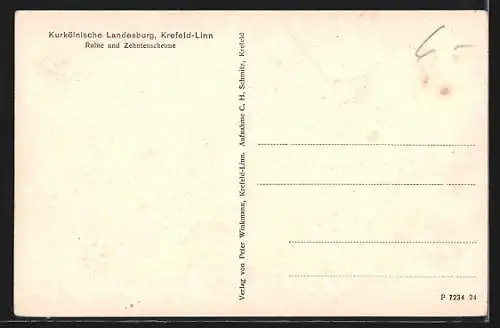 AK Krefeld-Linn, Landesburg, Ruine und Zehntescheune