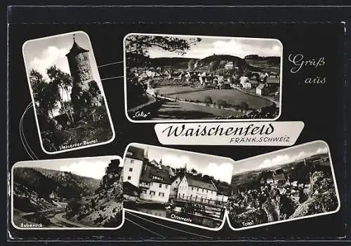 AK Waischenfeld /Fränk. Schweiz, Steinerner Beutel, Rabeneck, Ortspartie